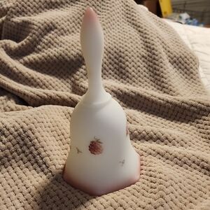 Vintage Fenton Elegant White and Pink Decorative Bell Original Sticker